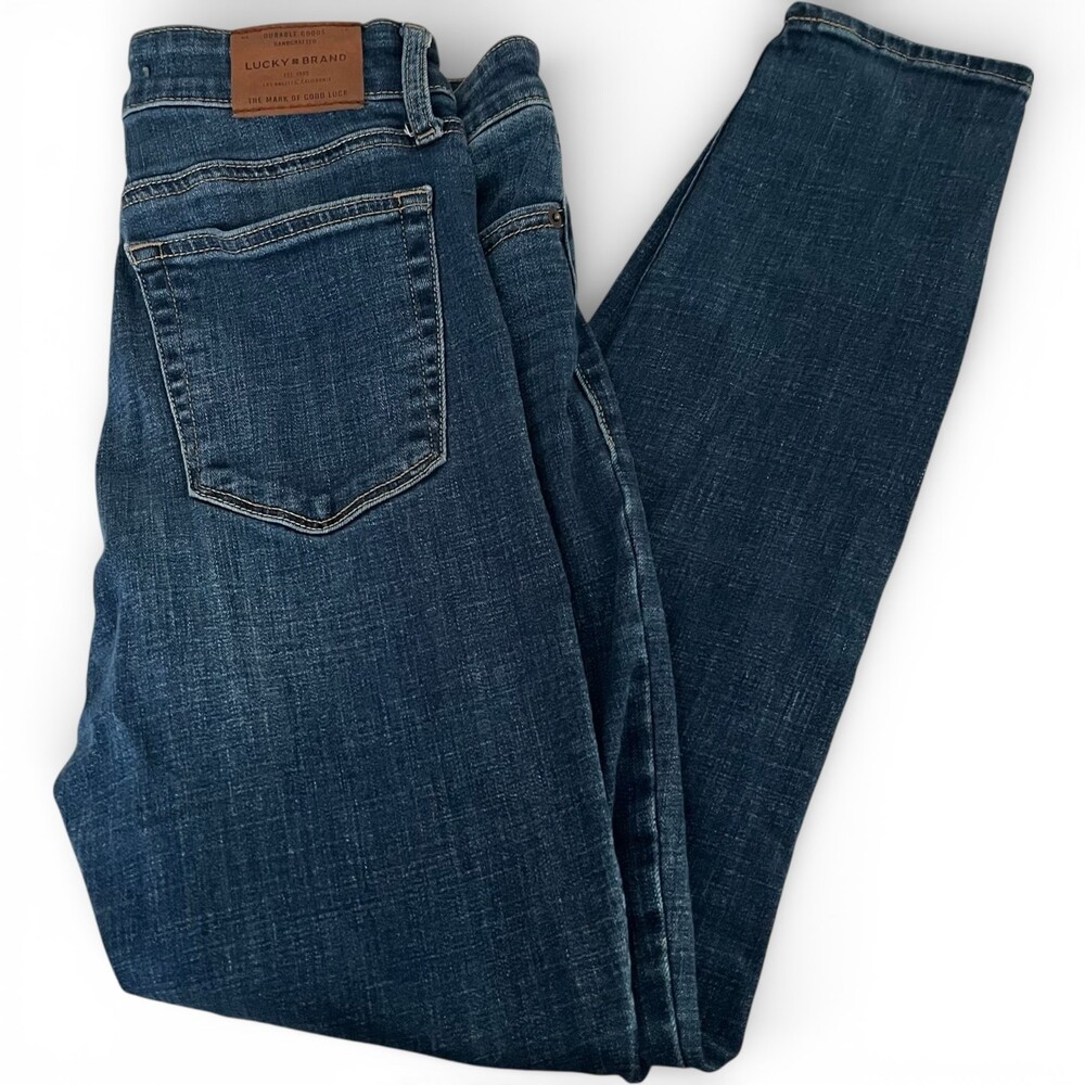 Lucky Brand Ava Skinny Jeans Womens 6 28 Regular Dark Wash Stretch Denim Blue